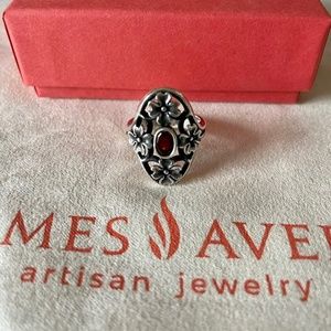 Retired James Avery Garnet Dogwood Ring